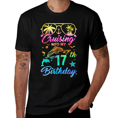 Cruising Into My 17Th Birthday Party 17 Years Old Cruise  Wrinkle-resistant T-Shirt
