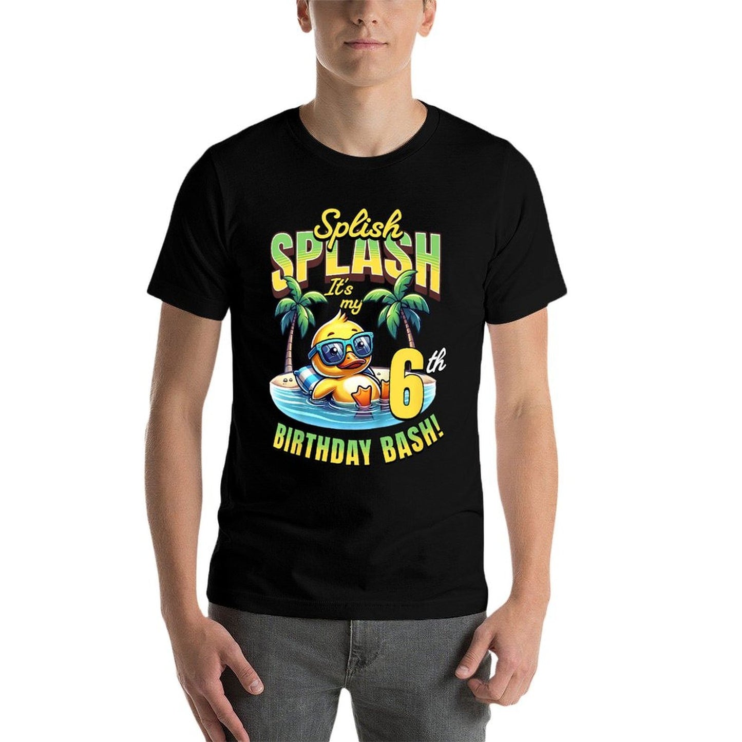 Kids Splish Splash 6th Birthday Bash Duck Beach Pool Party Kids  Moisture-wicking T-Shirt