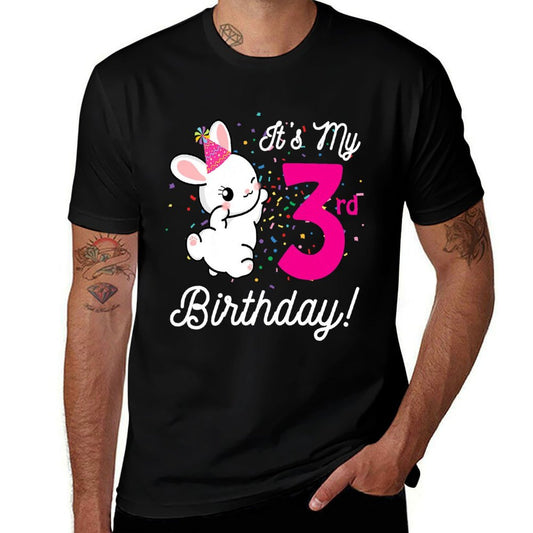Kids Its My 3rd Birthday Girl Bunny Rabbit Theme Party (three) Premium  Quick-drying T-Shirt