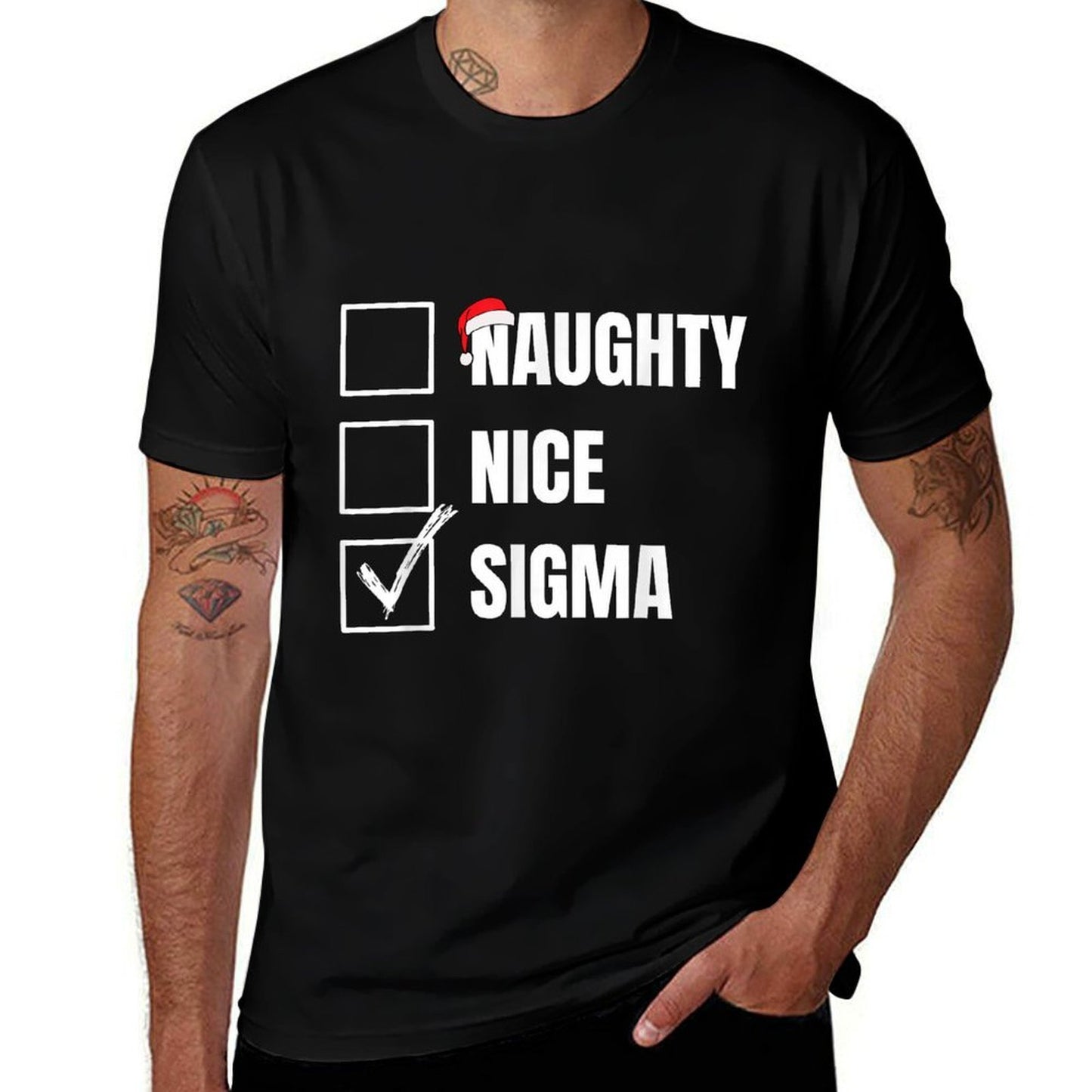 Nice Naughty Sigma Funny Xmas List Christmas Sigma  Polyester Blend T-Shirt