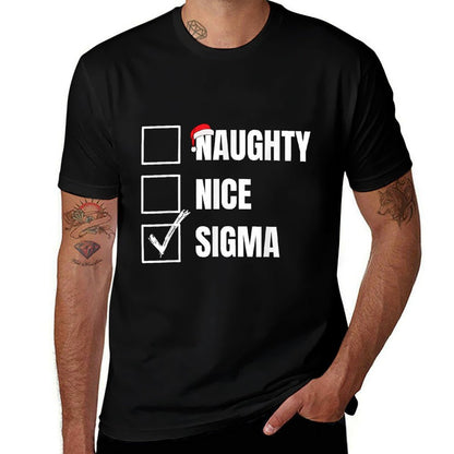 Nice Naughty Sigma Funny Xmas List Christmas Sigma  Polyester Blend T-Shirt