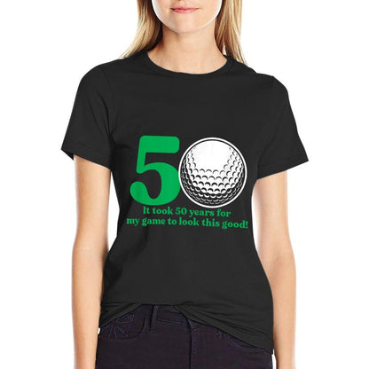 50 Year Old Golfer Golfing Quote Golf 50th Birthday  Heathered Texture T-Shirt