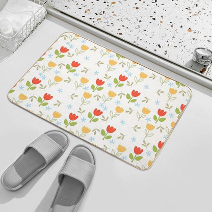 Cute Flower And Leaf Patterns  Multi-Purpose Bath Mat