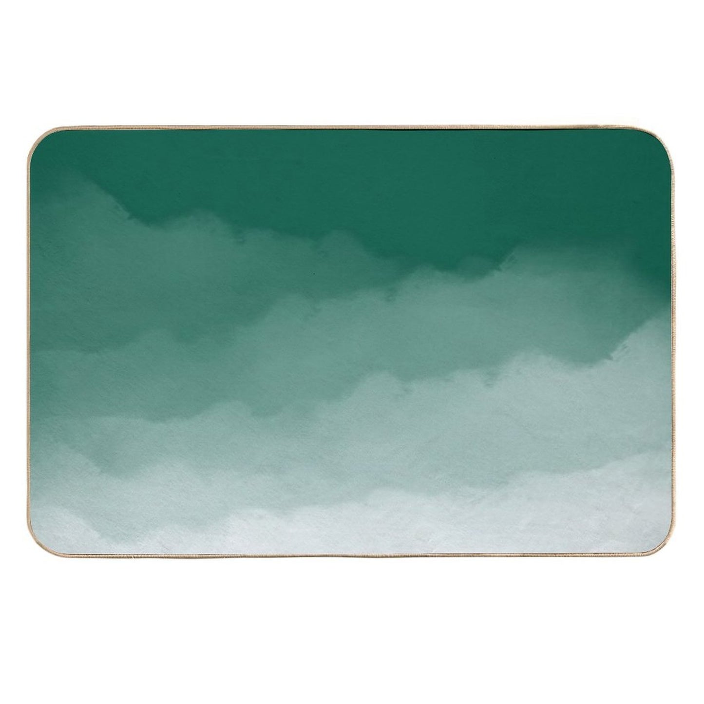 Emerald Green Watercolor Ombre (greenwhite)  Absorbent Bath Mat