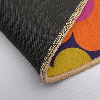 60s Style Neon Flowers  Rapid-Drying Bath Mat