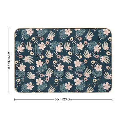 Hybiscus Pattern  Long-Lasting Bath Mat
