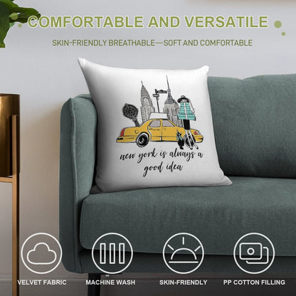 New York Girl Soft Shrink-Resistant Throw Pillow