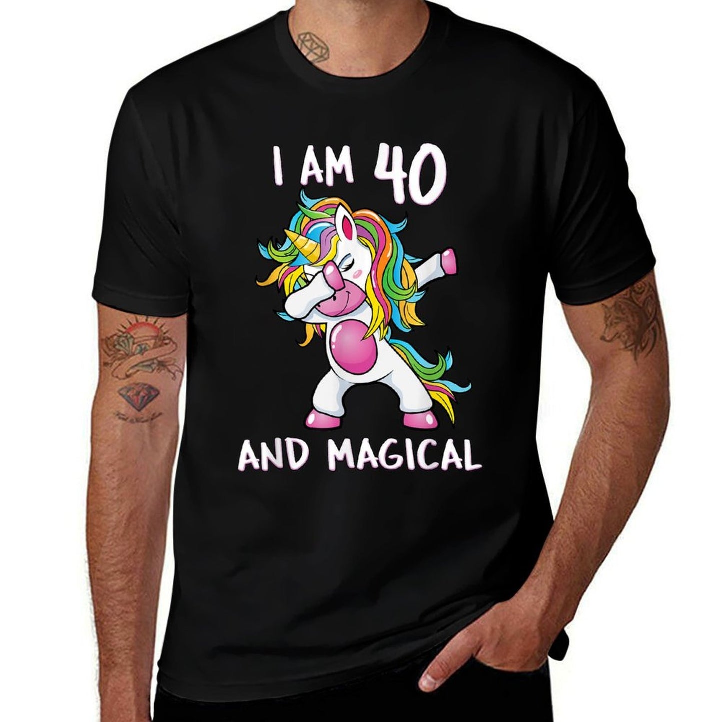 I Am 40 & Magical Unicorn Birthday Fourty Years Old  Affordable Price T-Shirt