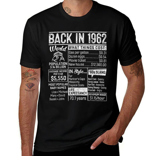 60 Year Old Gifts Back in 1962 Retro Poster 60th Birthday  Easy-care T-Shirt