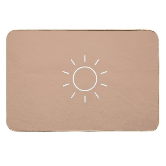 Boho Minimalist Sun  Long-Lasting Bath Mat