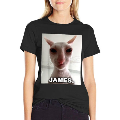 James Cat  High-quality Stitching T-Shirt