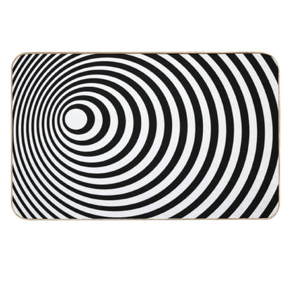 Twilight Zone Tunnel (black on White)  Toxin-Free Bath Mat