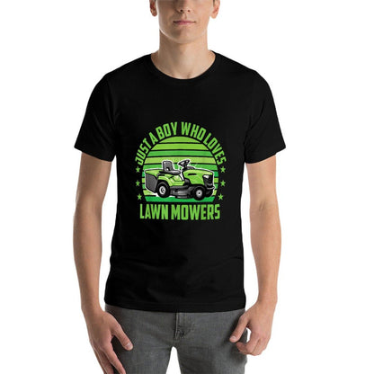 Lawn Mower Just A Boy Who Loves Lawn Mowers Toddler Boys  Durable T-Shirt