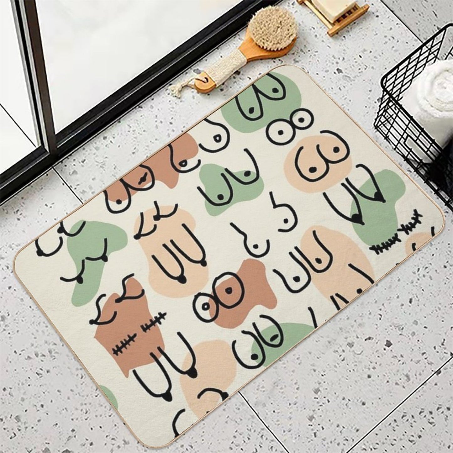 Midcentury Boobs Abstract  Versatile Bath Mat