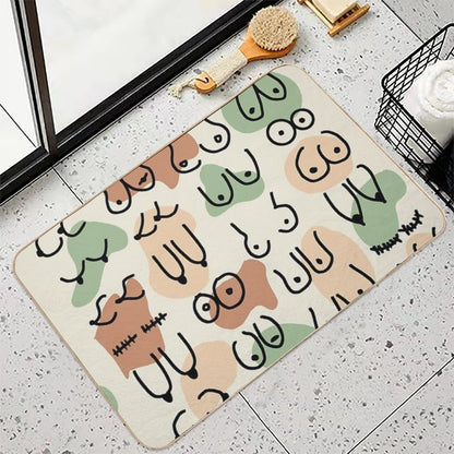 Midcentury Boobs Abstract  Versatile Bath Mat