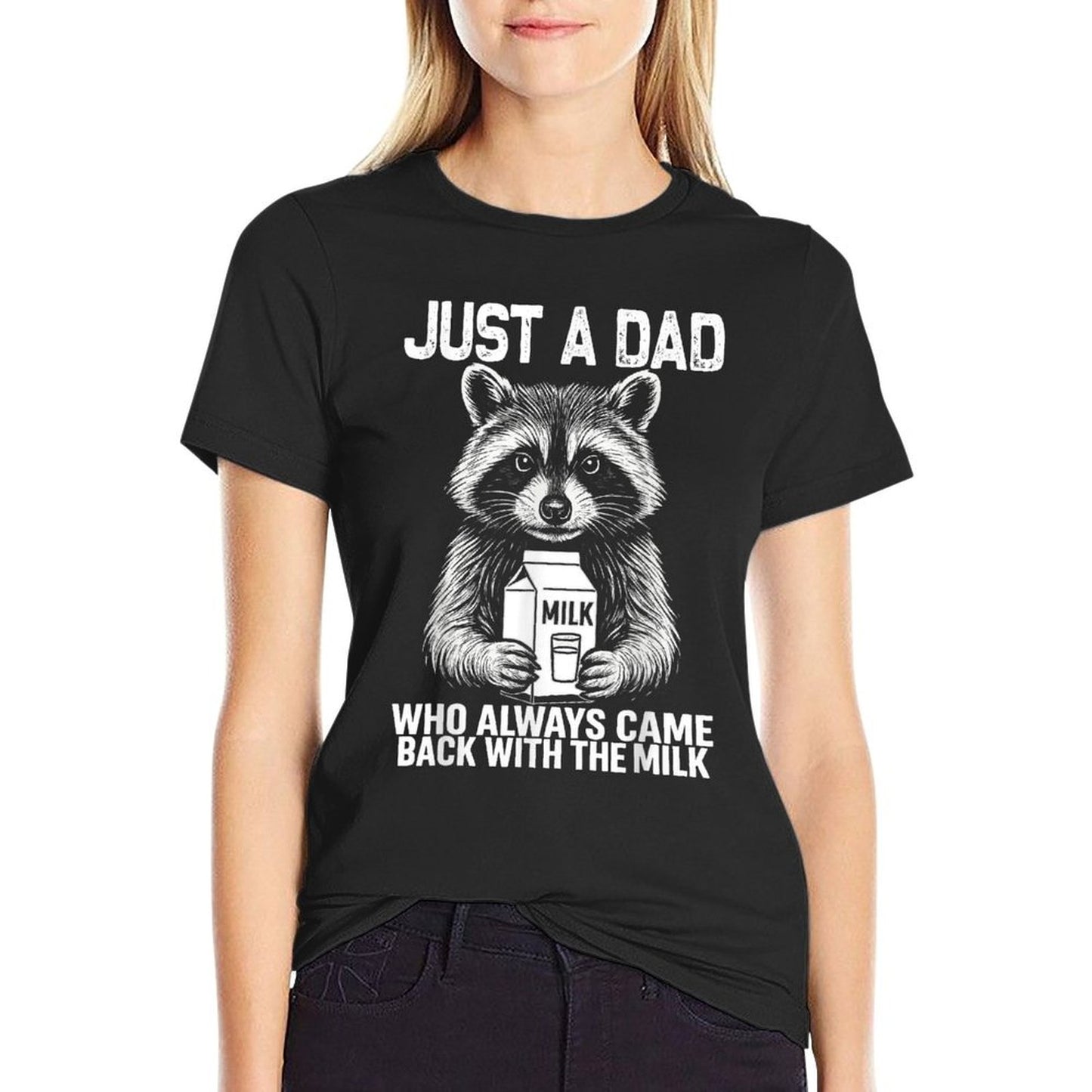 Just A Dad Who Always Came Back Fathers Day Funny Mens Graphic-printed T-Shirt