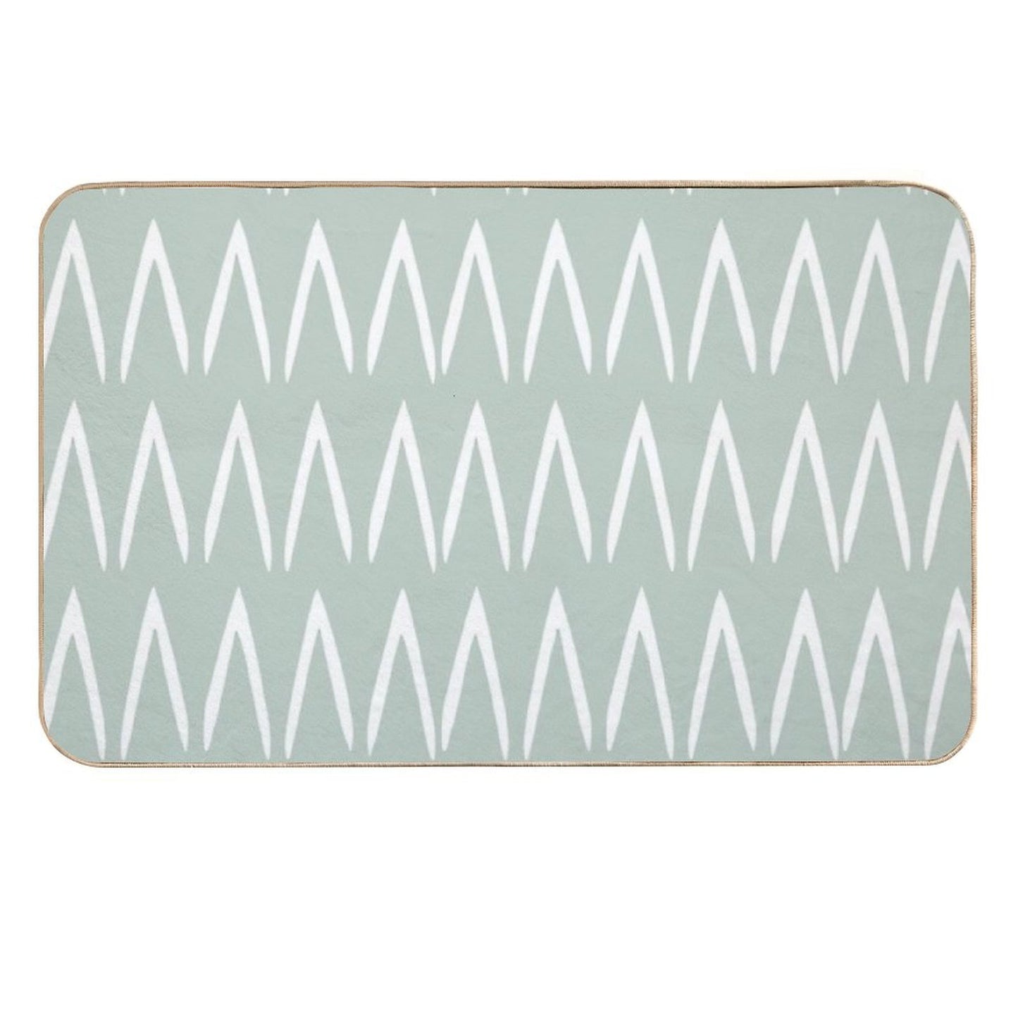 Boho Tribal Abstract Pattern, Sage Green  Toxin-Free Bath Mat