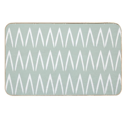 Boho Tribal Abstract Pattern, Sage Green  Toxin-Free Bath Mat