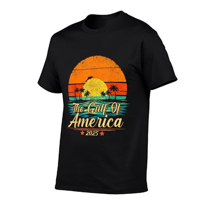 Retro Vintage Gulf Of US America 2025 American Flag Mexico High-quality Stitching T-Shirt