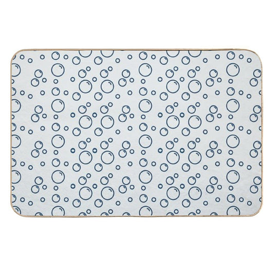 Blue Bubbles Pattern  Easy To Clean Bath Mat