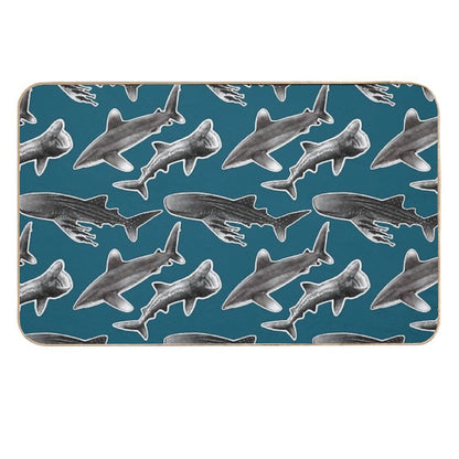 Infinity Sharks  Oceanic Whitetip Shark, Basking Shark, Whale Shark Durable Bath Mat