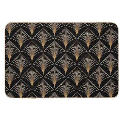 Art Deco Geometric Gold Black Pattern  Anti-Trip Bath Mat