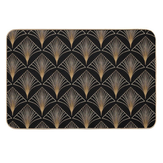 Art Deco Geometric Gold Black Pattern  Anti-Trip Bath Mat