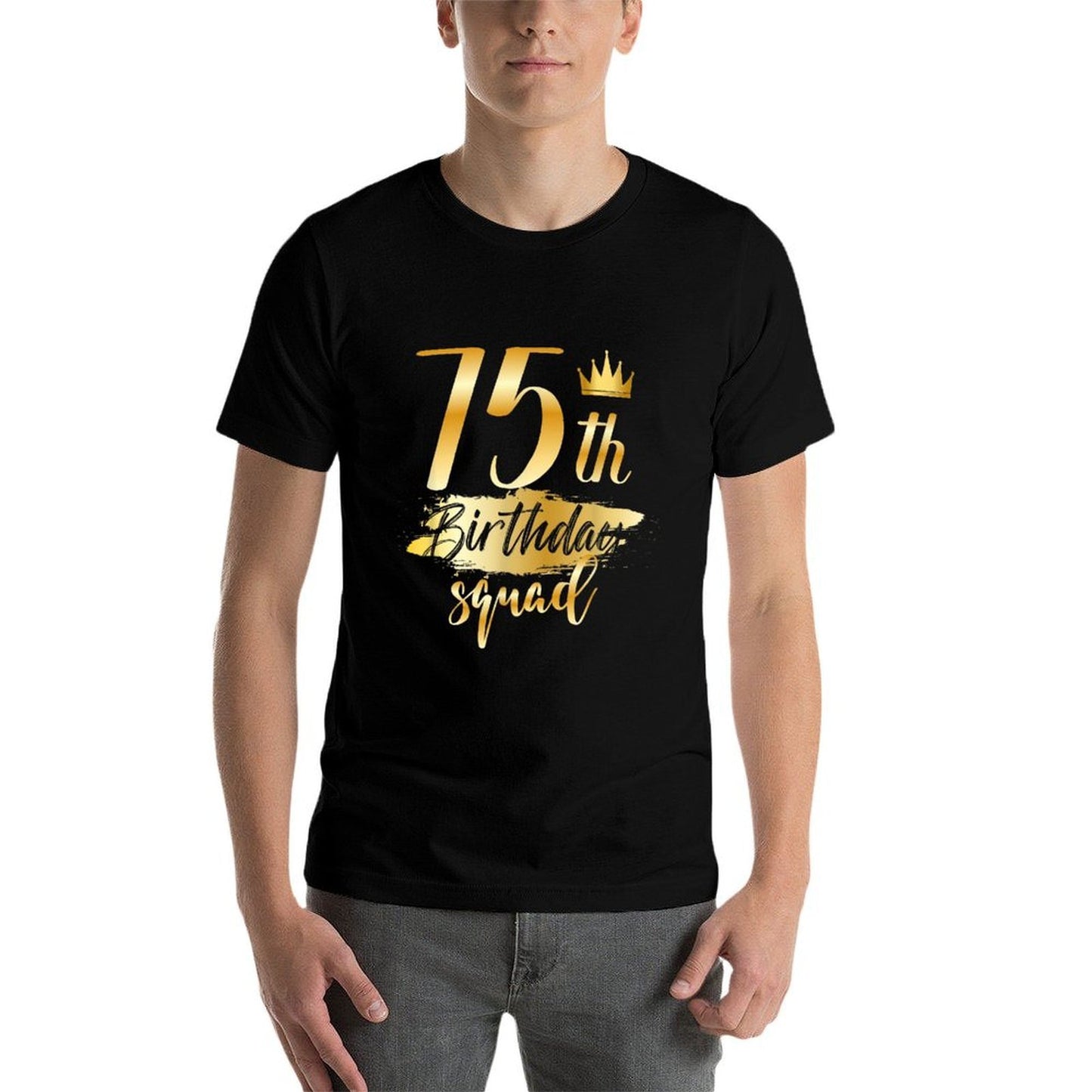 75th Birthday Squad 75 Year Old Bday Family Party Crew Group  Polyester Blend T-Shirt