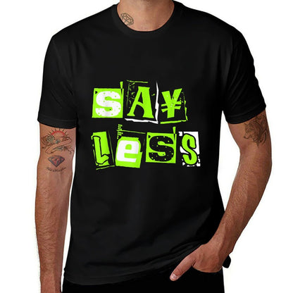 Green Say Less Green Color Graphic  Heathered Texture T-Shirt