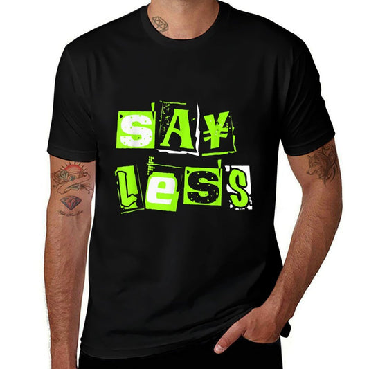 Green Say Less Green Color Graphic  Heathered Texture T-Shirt