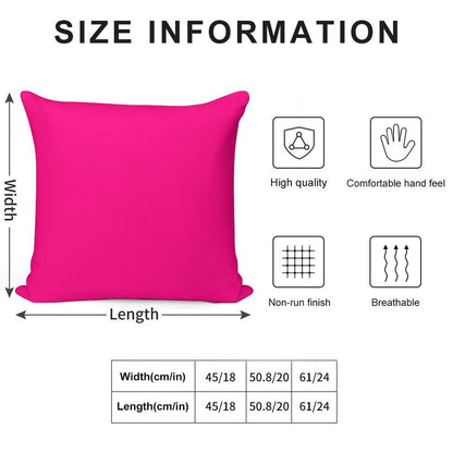 PLAIN SOLID  Bright PINK -100  Bright PINK SHADES ON OZCUSHIONS ON ALL PRODUCTS Soft Multiple Sizes Throw Pillow