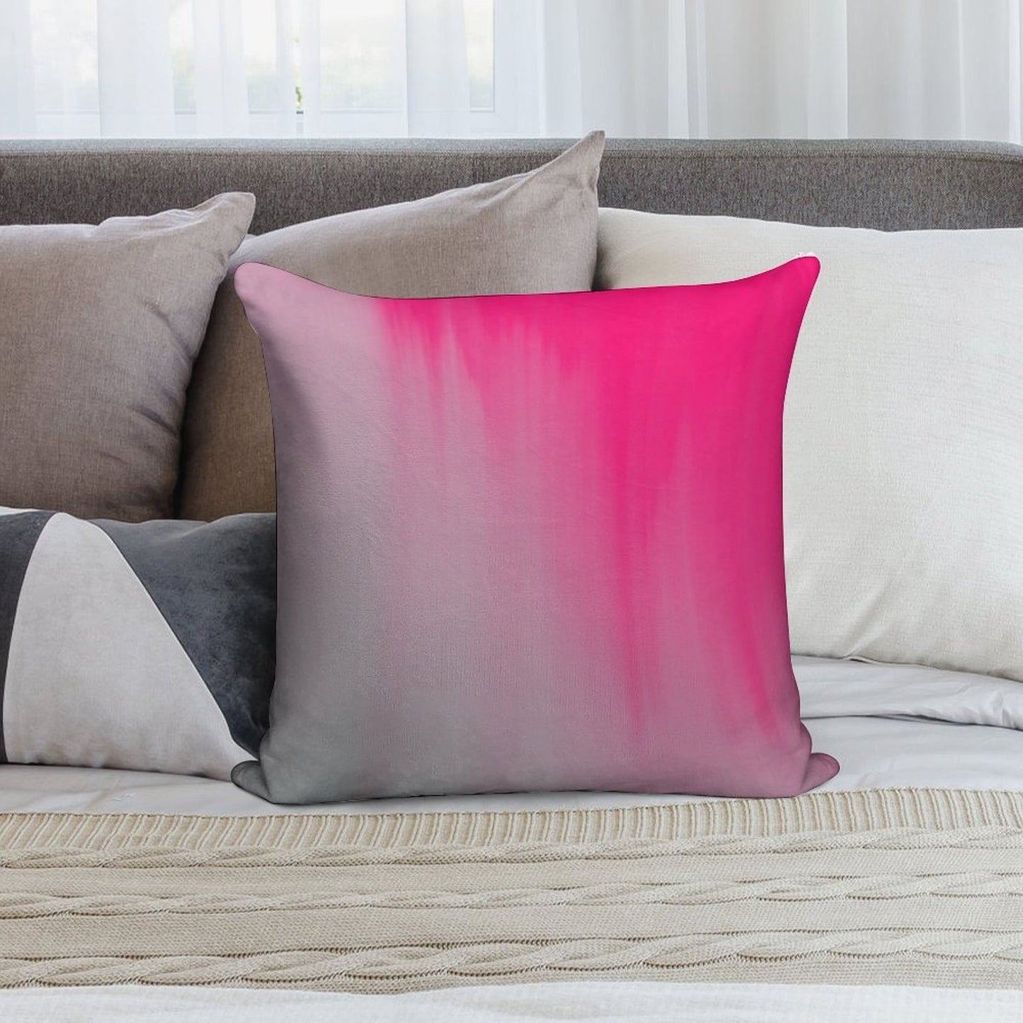 SIN Soft Short Plush Fabric Throw Pillow