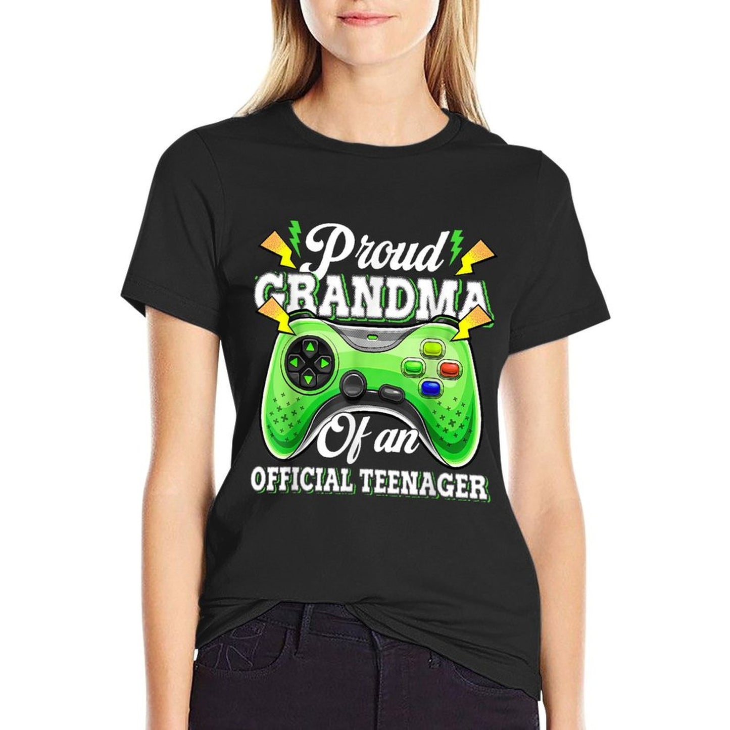 Proud Grandma Of Officialnager 13th Birthday Video Gamer  Heathered Texture T-Shirt