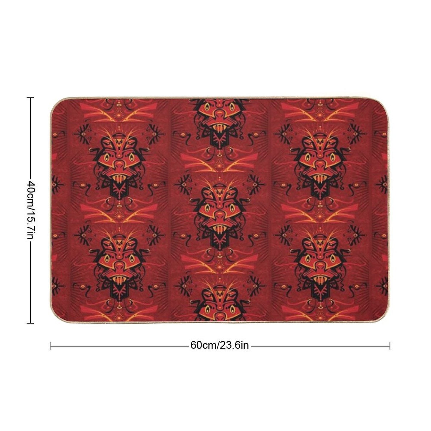 Red Samurai Shaman  Slip-Resistant Bath Mat