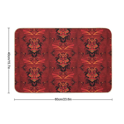 Red Samurai Shaman  Slip-Resistant Bath Mat