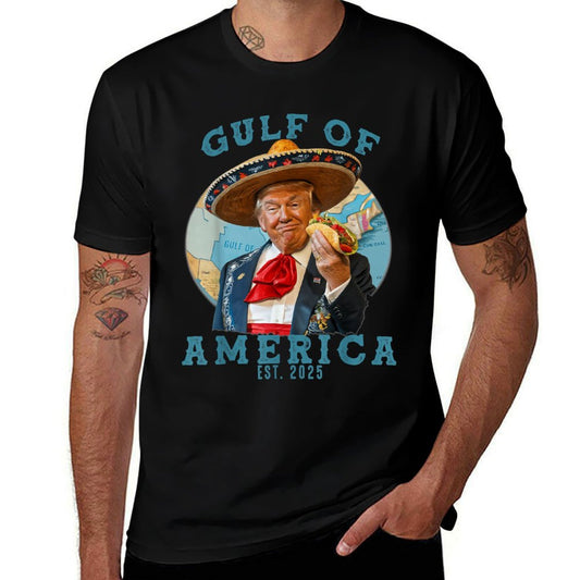 Humor Gulf Of USA America Est 2025 American Gulf Mexico Summer-ready Fabric T-Shirt