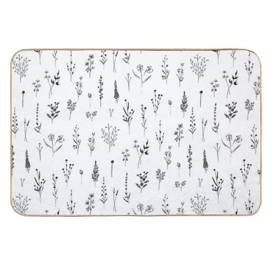 Little Wildflowers Floral Pattern Durable Bath Mat