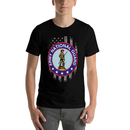 Proud Army National Guard USA Heart US Veteran  Soft T-Shirt