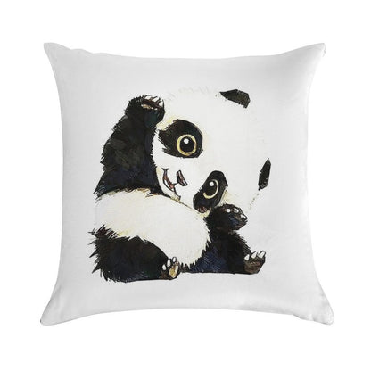 Panda Drawing Soft Style Accent Throw Pillow