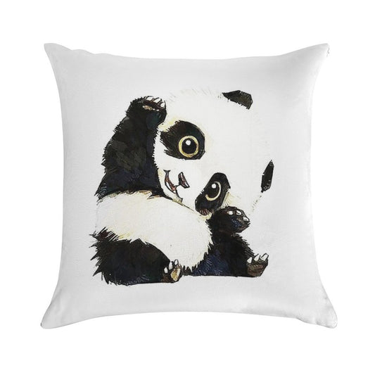 Panda Drawing Soft Style Accent Throw Pillow