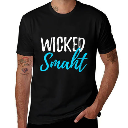 Womens Wicked Smaht Funny Shirt for Smart Or Genius Boston V-Neck  Tagless Design T-Shirt