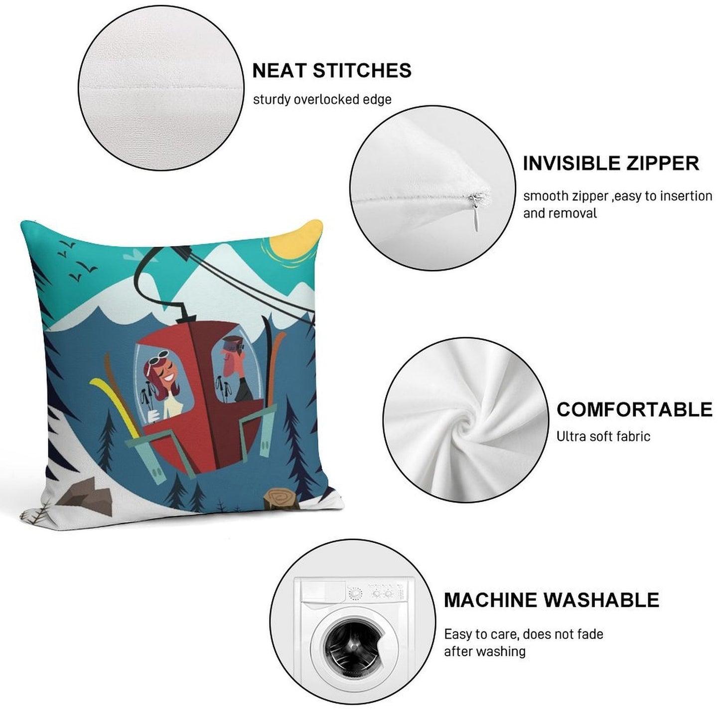 Les Arc Poster Soft Gift Ready Throw Pillow