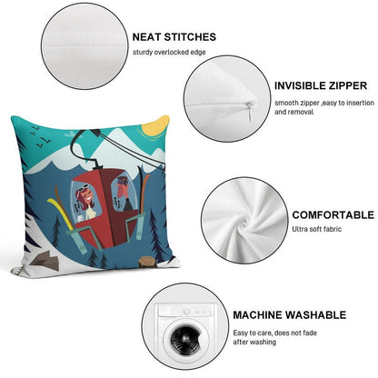 Les Arc Poster Soft Gift Ready Throw Pillow