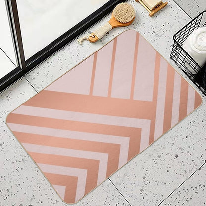 Pink And Copper Geometric Luxe  Long-Lasting Bath Mat