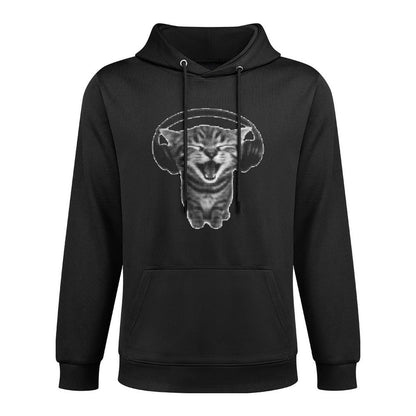 Cute Headphones Cat Funny Y2k Grunge Silly Graphic Shape Retention Hoodie