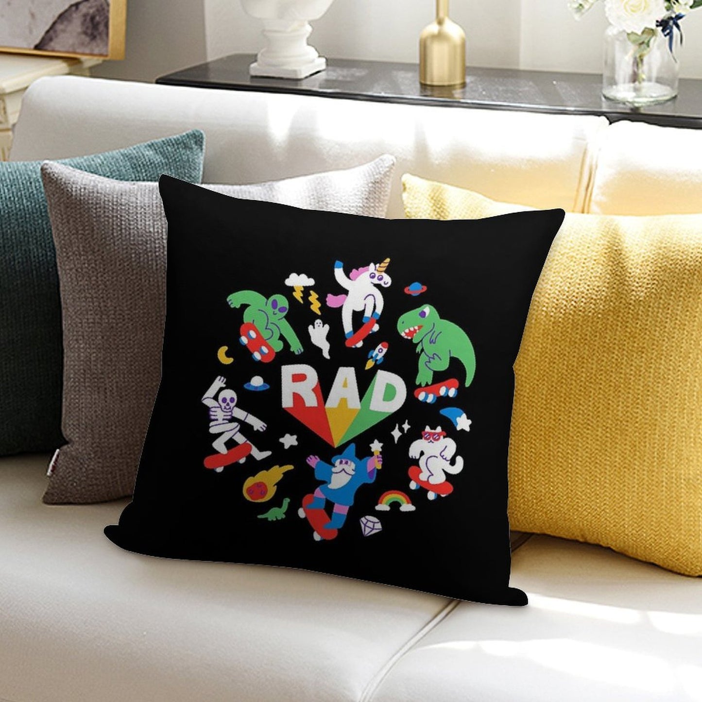 Rad Pals Soft Shrink-Resistant Throw Pillow
