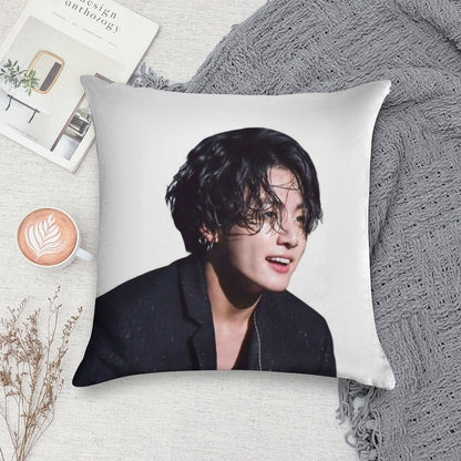 Jungkook Long Hair Hot Soft Gift Ready Throw Pillow