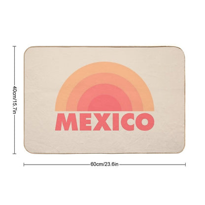 Mexico Retro Rainbow Orange  High-Traffic Bath Mat