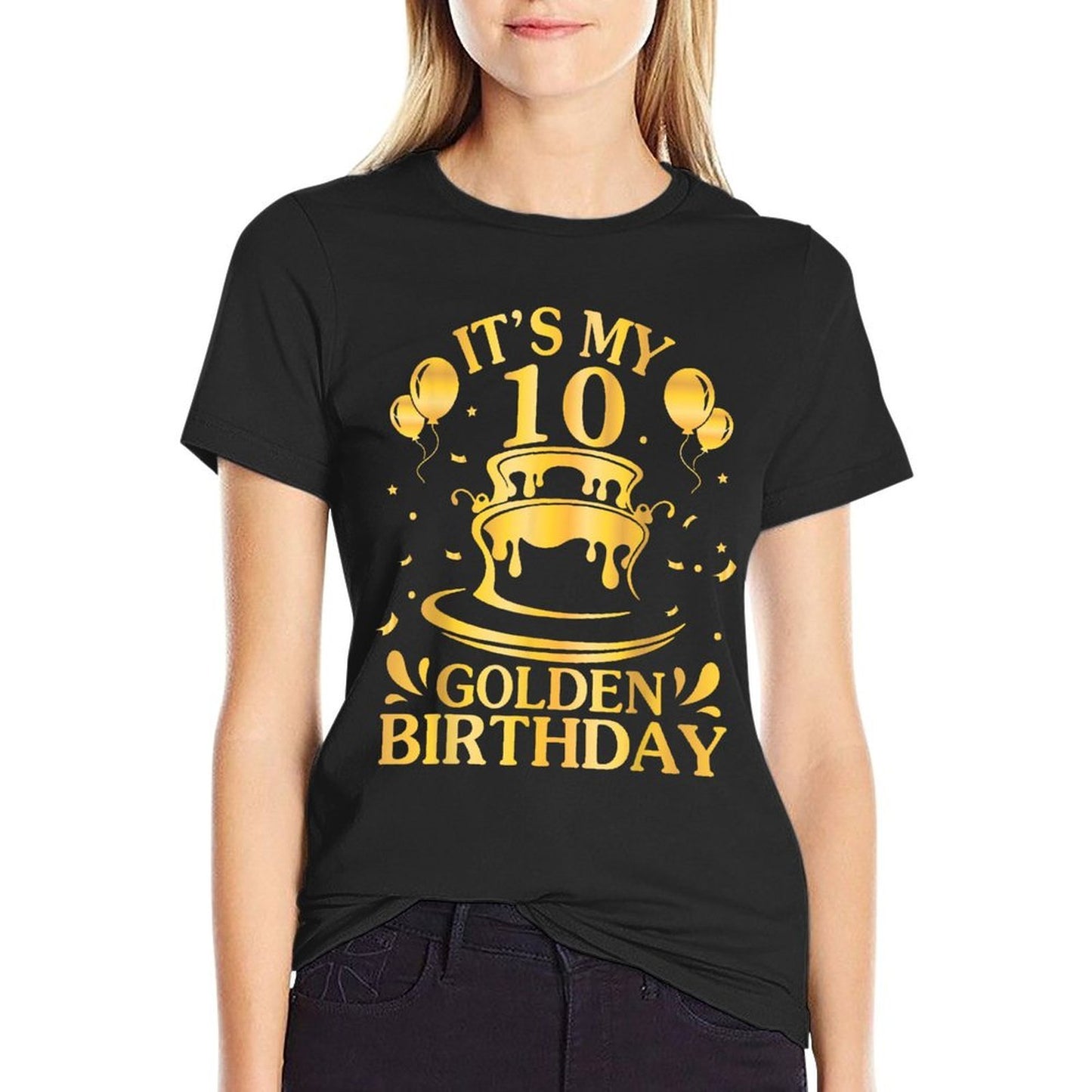 It's My 10 Years Old Golden Birthday Happy To Me Brother Son  Stretchy T-Shirt