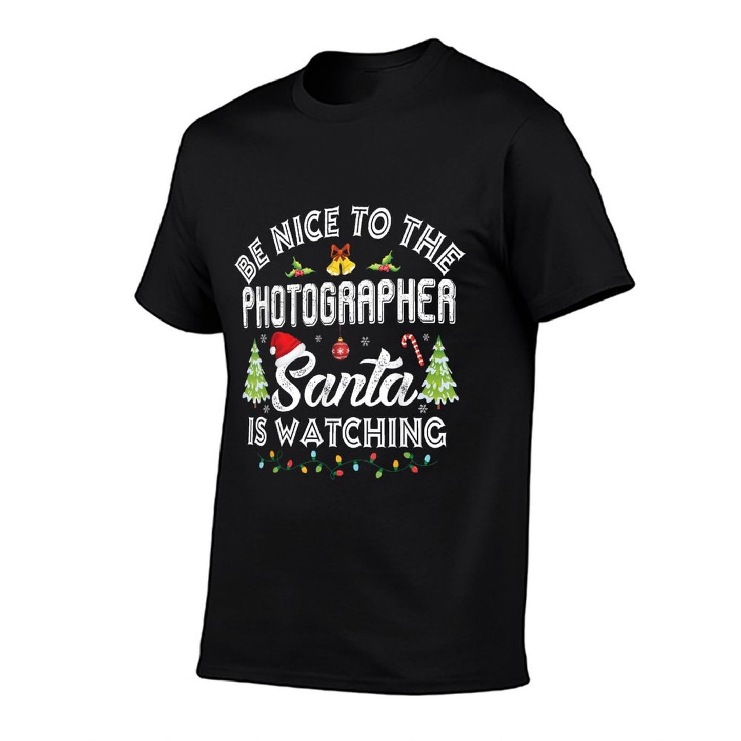 Be Nice To The Photographer Santa Is Watching Christmas  Heathered Texture T-Shirt